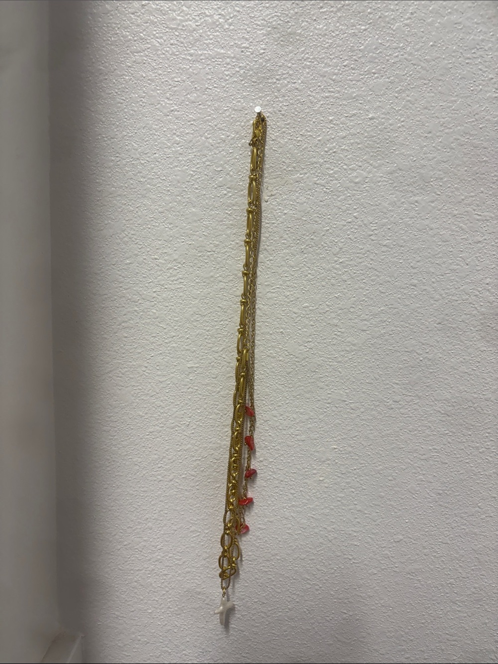 Free People Gold-Tone Layered Necklace with Coral Beads